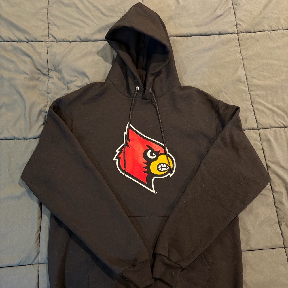 Champion Black Hoodie with Red and Yellow Logo